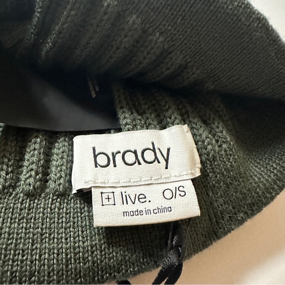 brady +Live Olive Green Knot Beanie One Size - Picture 5 of 8